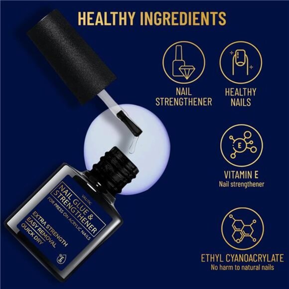 Strong Nail Glue and Strengthener - Quick Dry Brush On Gel for Long Lasting Nail - Picture 4 of 7